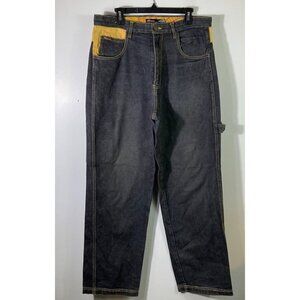 Mens 4 Real‎ Jeans Company Skater Streetwear Jeans Blue Black Gold 36 Cotton